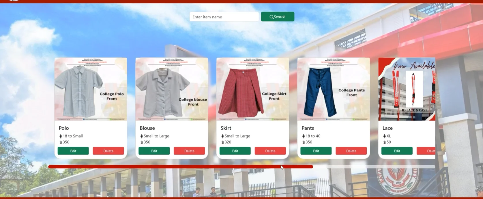 RGO Uniform Reservation System
